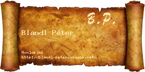 Blandl Péter névjegykártya