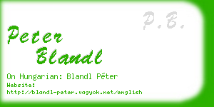 peter blandl business card
